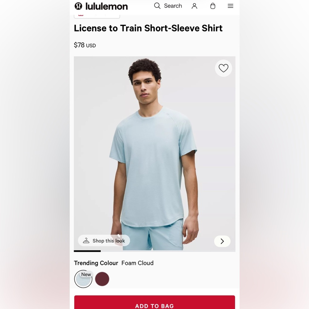 lululemon Drysense License to Train Short-Sleeve